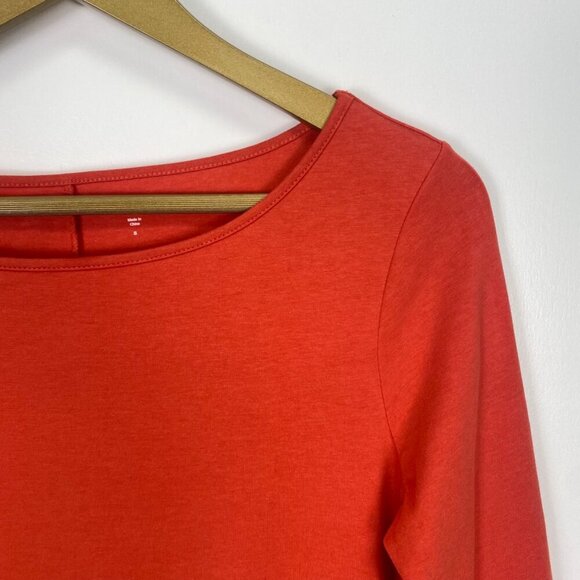 Garnet Hill Coral 3/4 Sleeve Shift Dress - Picture 3 of 12